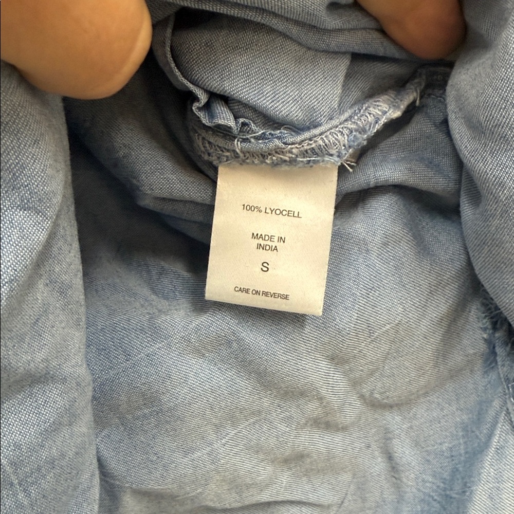 New York & Company Light Blue Button Down Hi-Lo Tunic Shirt Sz Small! - Picture 7 of 8